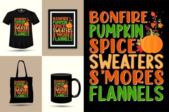 Bonfire Pumpkin Thanksgiving Design: Graphics for T-Shirt Designs
