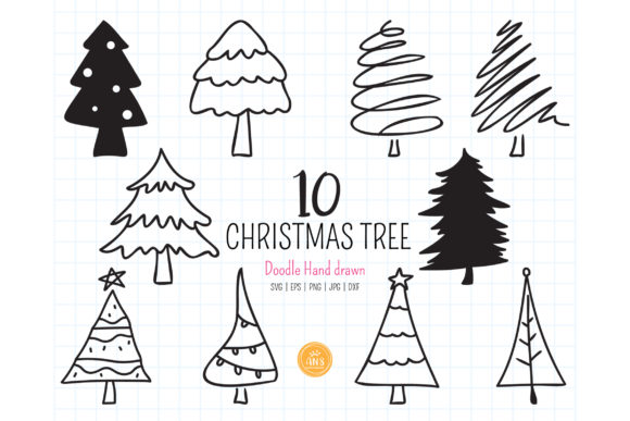 Christmas Tree Ornaments, Hand Drawn SVG Graphics & Illustrations